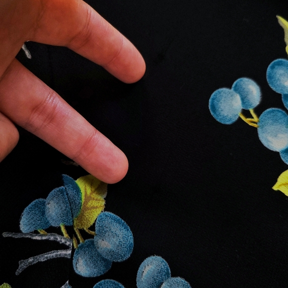 Vintage Betsey Johnson 90s Blueberry Fruit Print Ruffle Slip Midi Dress - Picture 15 of 16